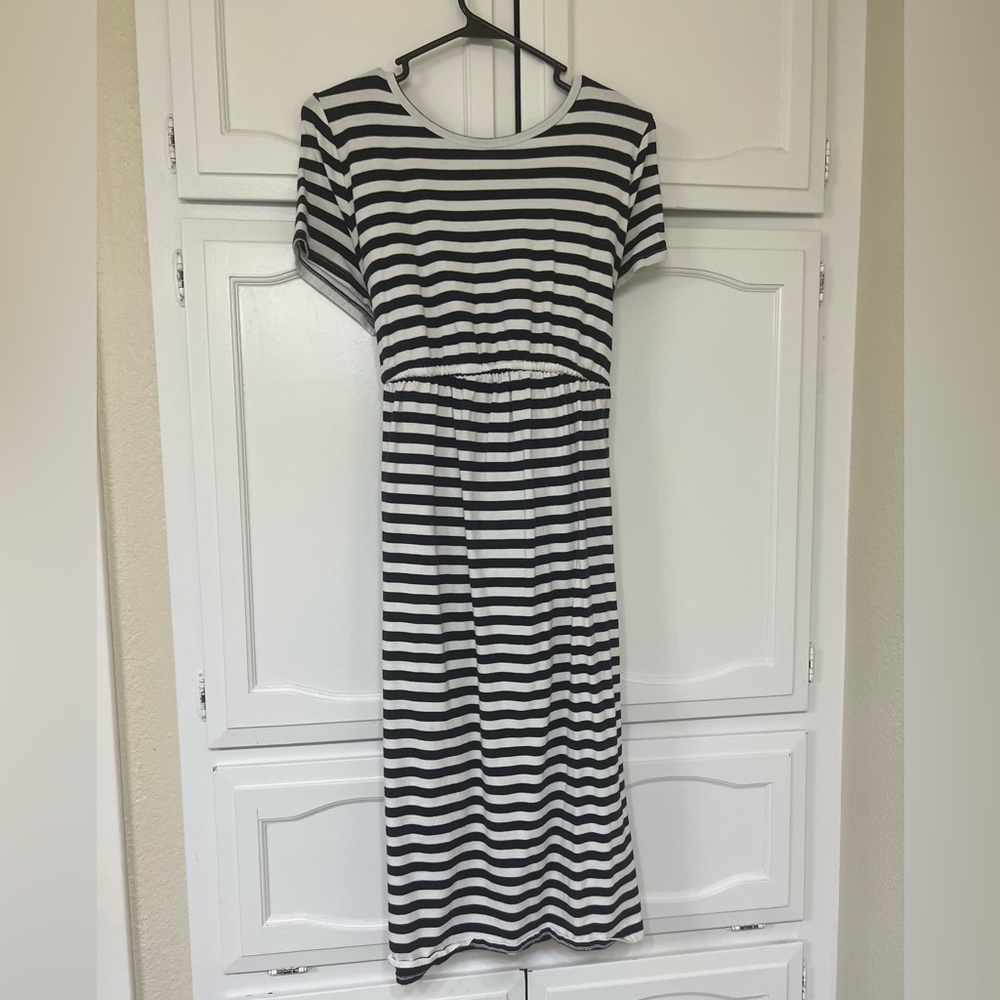 Maternity Navy Blue and White Stripes